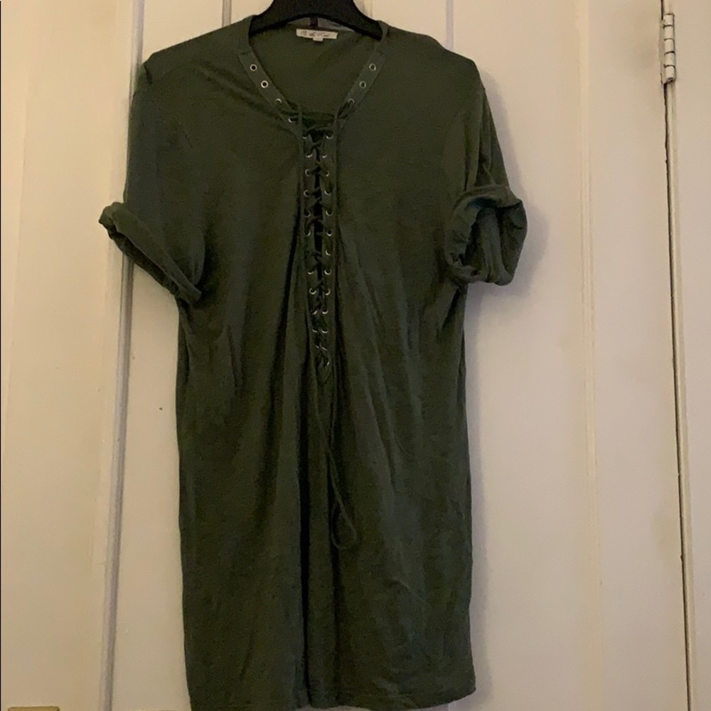 Green tie up dress - Picture 1 of 2